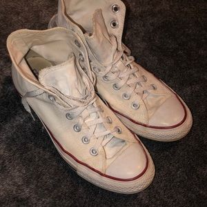 All White High-Top Converse